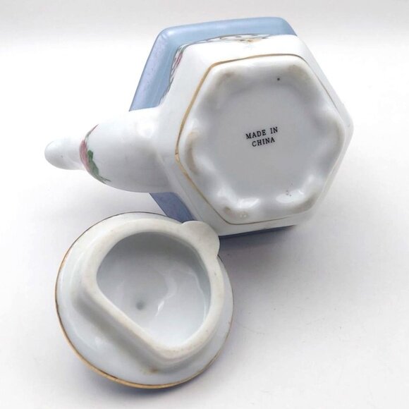 Vintage Porcelain Floral Teapot For One Lusterware With Lid Gold Trim China - Picture 7 of 9